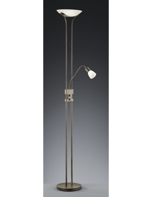 Lampadaire LED avec spot de lecture dimmable Santo II Ruggine Trio Lighting