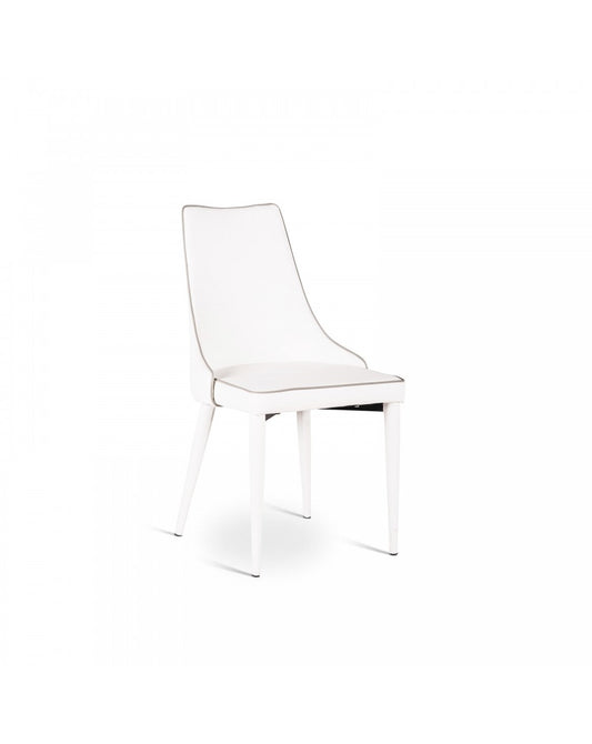 2x Chaise Myriam STS simili cuir blanc