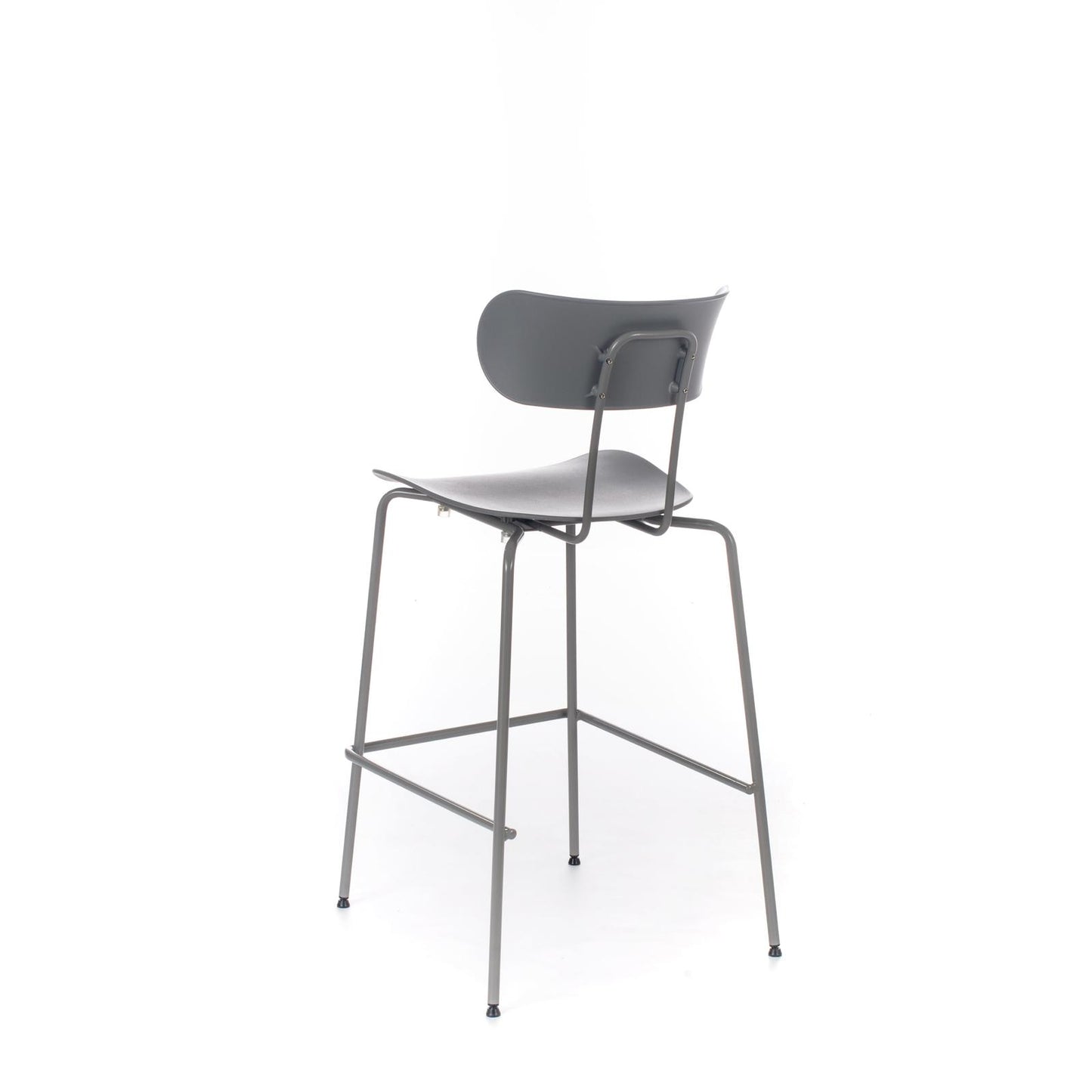 4x Tabouret en polypropylène avec assise grise