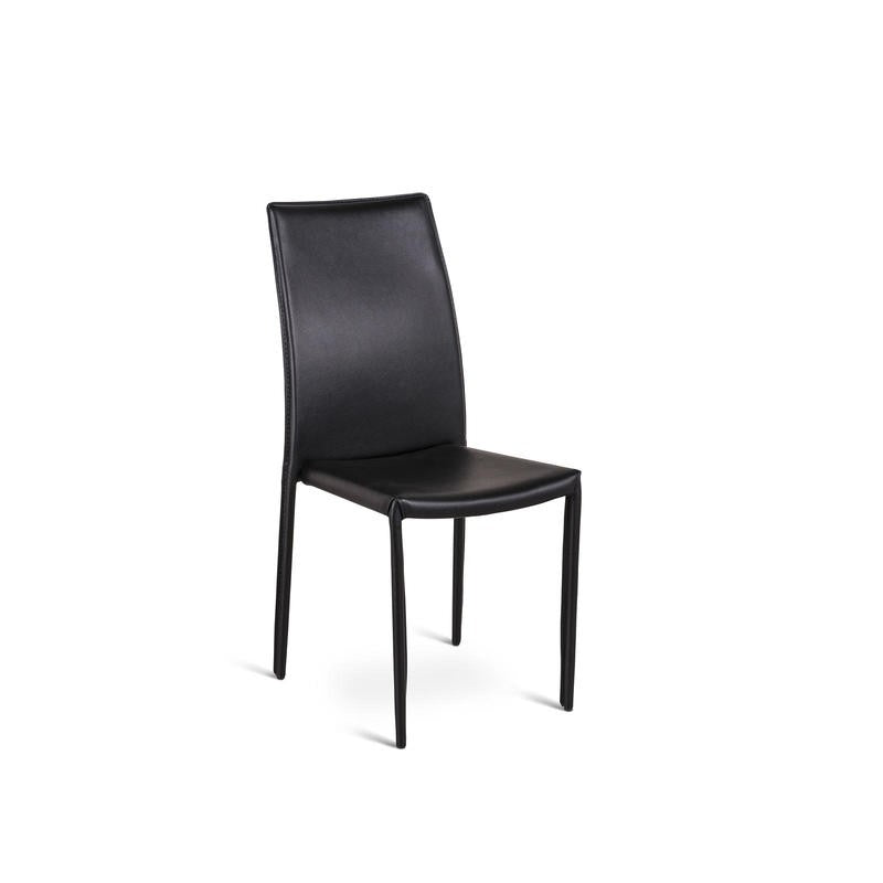 Chaise en simili cuir noir avec structure en métal recouvert 41x42xh.95 cm 