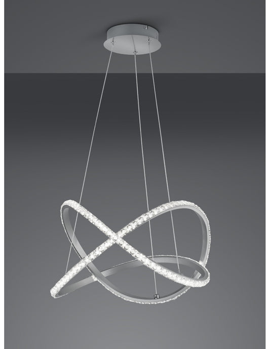 Suspension Moderne Rubin LED Dimmable RGB Effet Cristal Ø50 cm Trio Éclairage