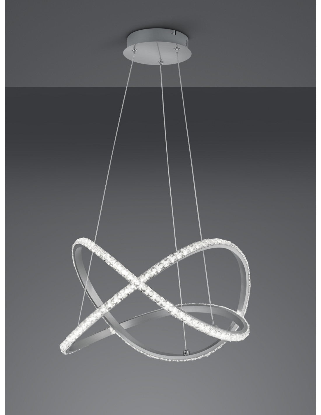 Suspension Moderne Rubin LED Dimmable RGB Effet Cristal Ø50 cm Trio Éclairage