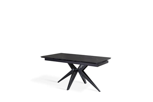 Table extensible noir mat 90 cm x 160-240 cm H. 76 cm