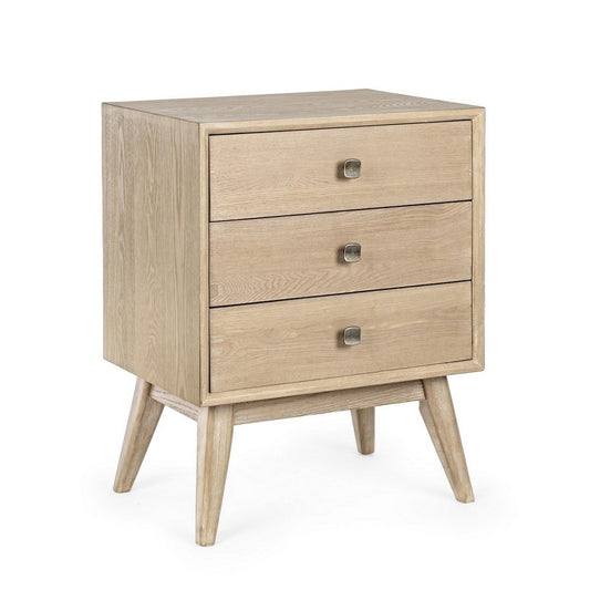 Table de chevet Alannis 3 tiroirs en bois mélaminé 48x35x66h cm