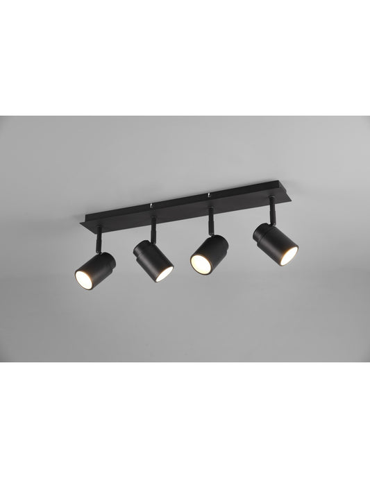 Barre Linéaire 4 Spots Orientables Métal Noir Angelo Trio Lighting