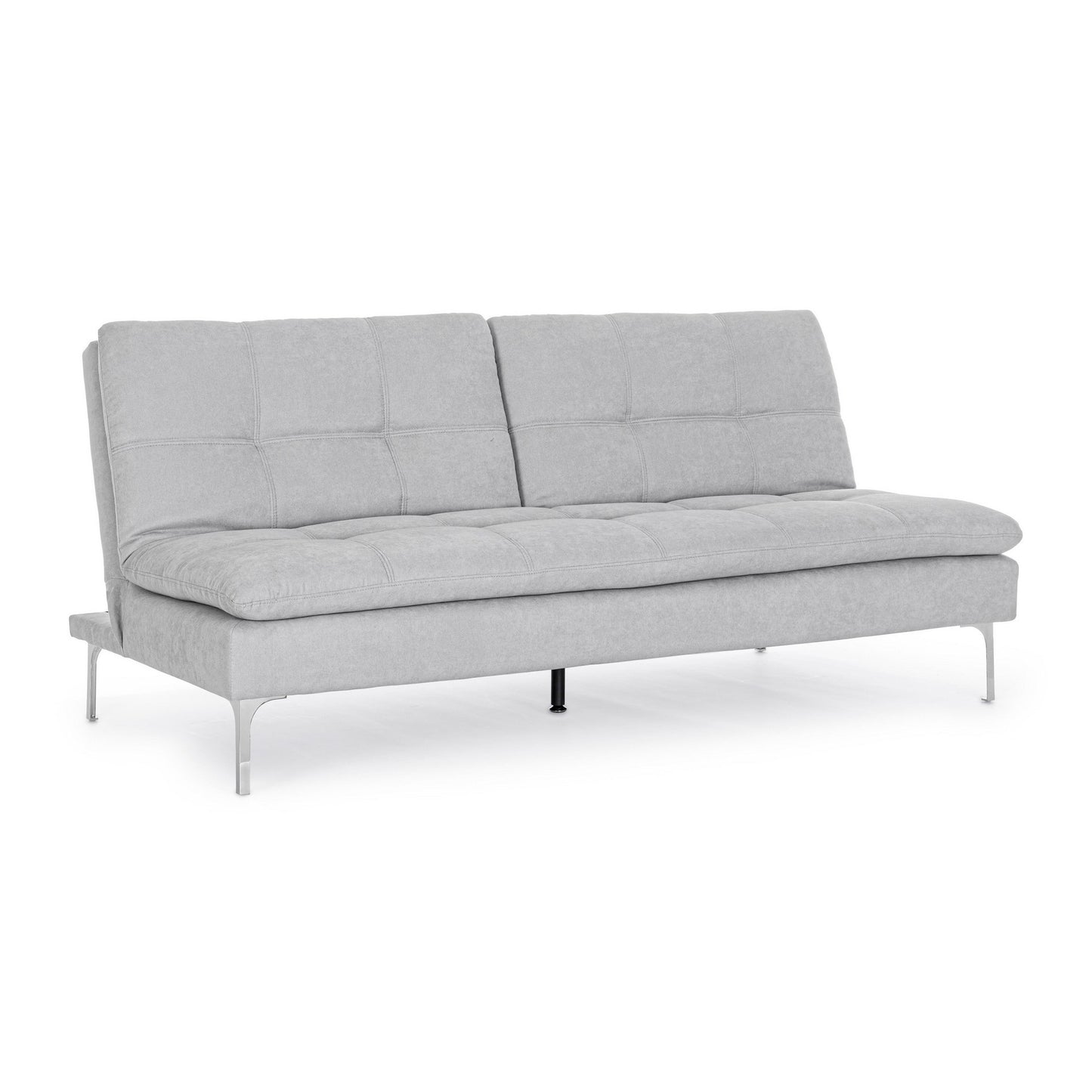 Canapé convertible 3 places Leon gris clair en tissu L190 cm