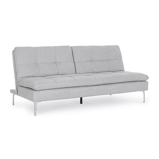 Canapé convertible 3 places Leon gris clair en tissu L190 cm