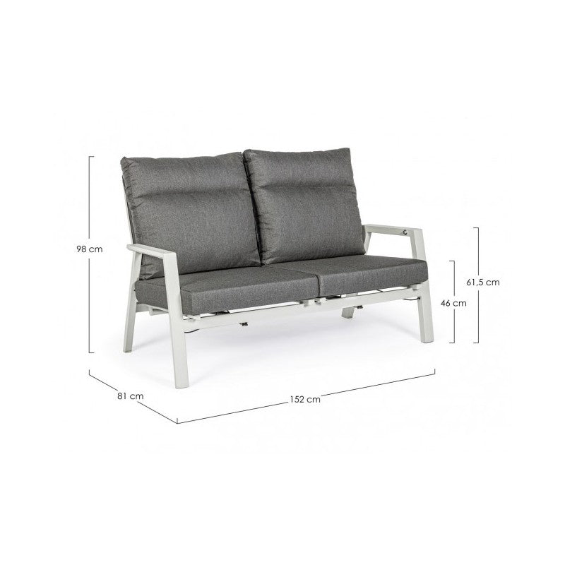 Canapé d'extérieur inclinable 2 places 152x81x98h cm
