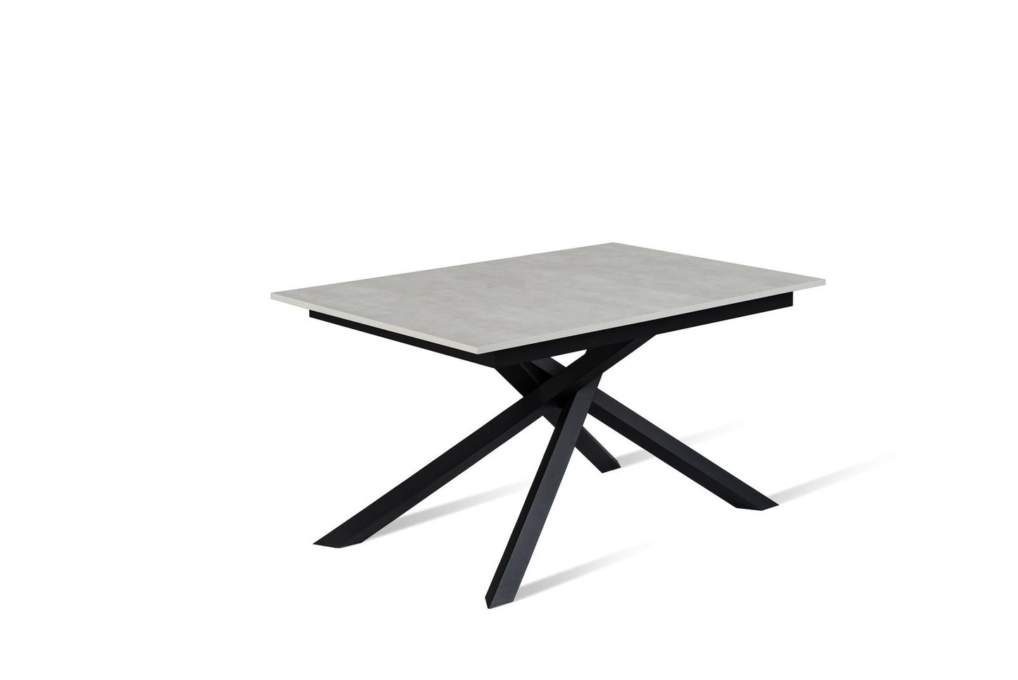 Table extensible en béton noir-blanc 90 cm x 140-190 cm H. 76 cm