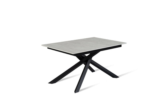 Table extensible en béton noir-blanc 90 cm x 140-190 cm H. 76 cm