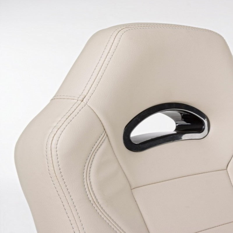 Fauteuil de bureau recouvert de cuir Boneville Beige