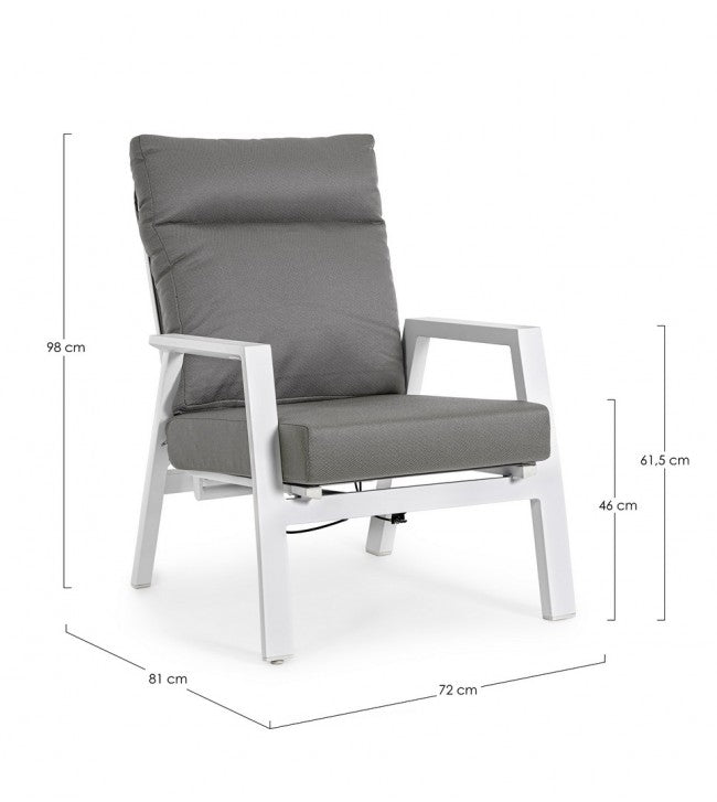 2x Fauteuil Recl CC Kledi Blanc Jx11