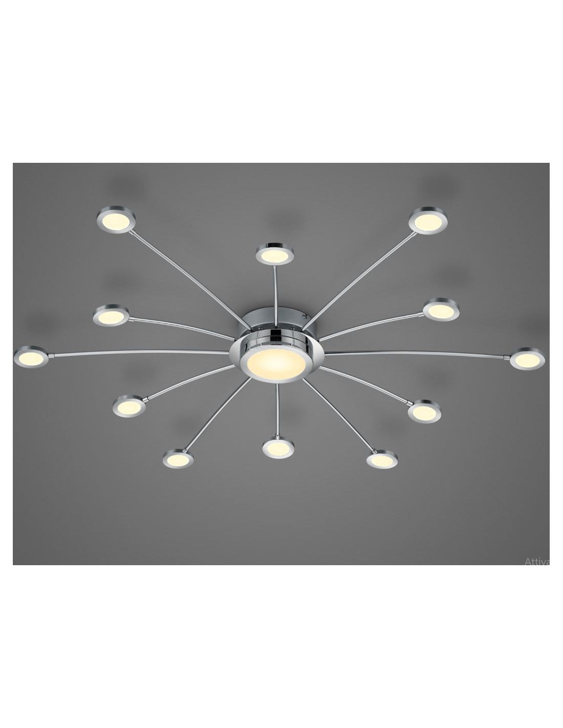 Plafonnier Moderne 13 LED Dimmables Bodrum Ø100 cm Chrome Trio Lighting
