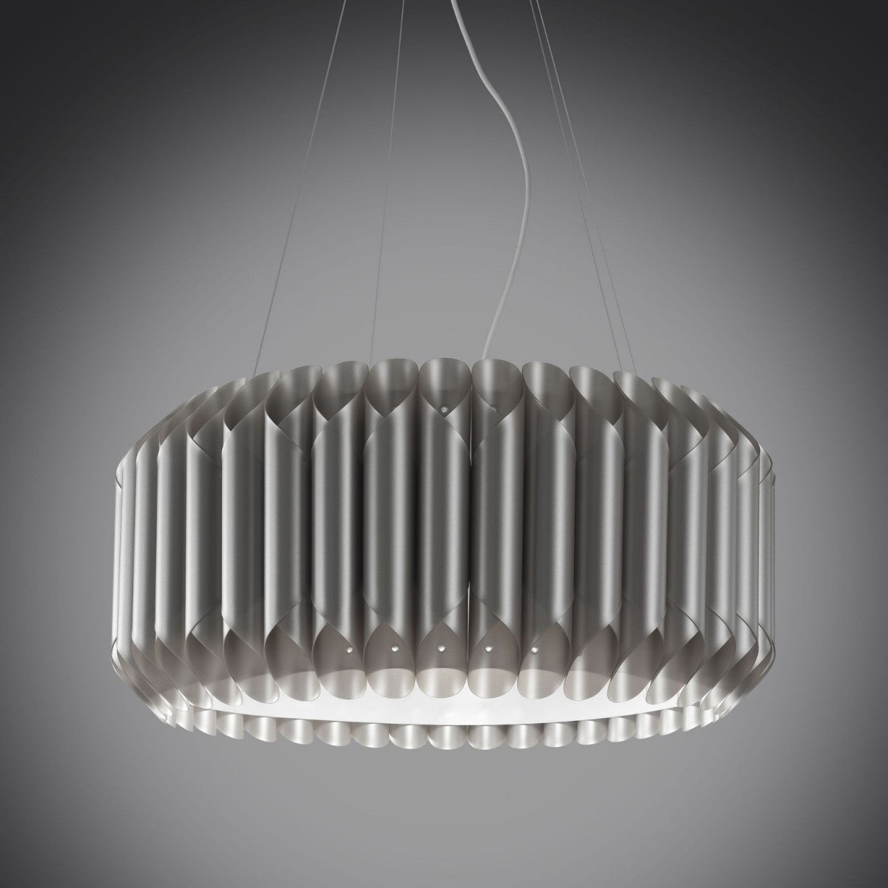Suspension 3 Lumières Argent en Métal Chromé Cm. 60 x 31h