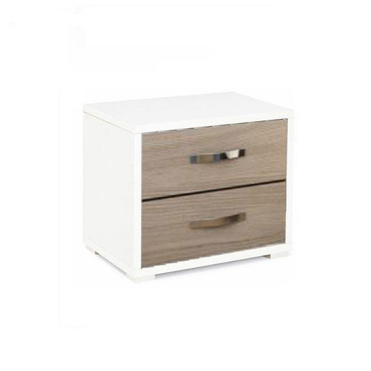 Table de chevet avec commode façade blanche Olmo 2 tiroirs 36x52xH 43