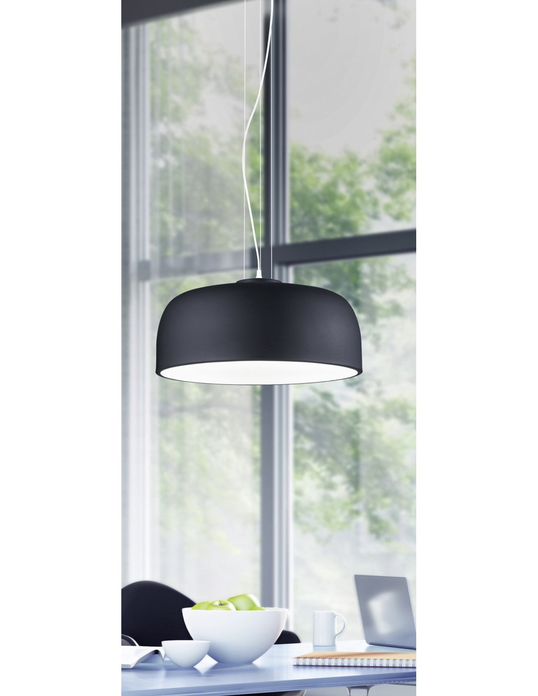 Suspension Moderne en Métal Noir Baron 4 Lumières Trio Luminaire