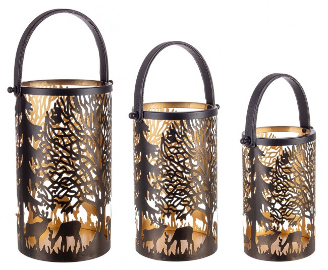 1x Set3 Daya Cil Lanterne Renne Noir