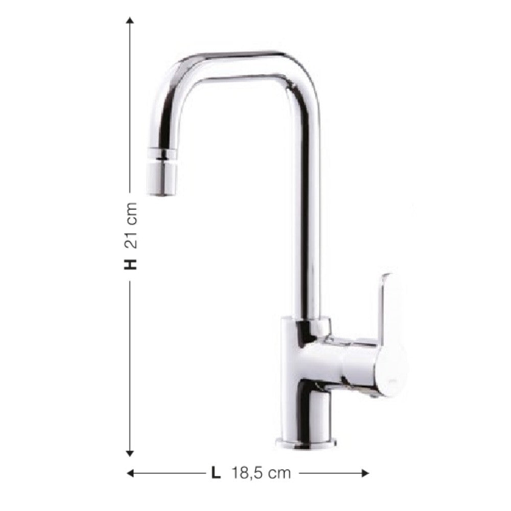 Mélangeur chromé lent