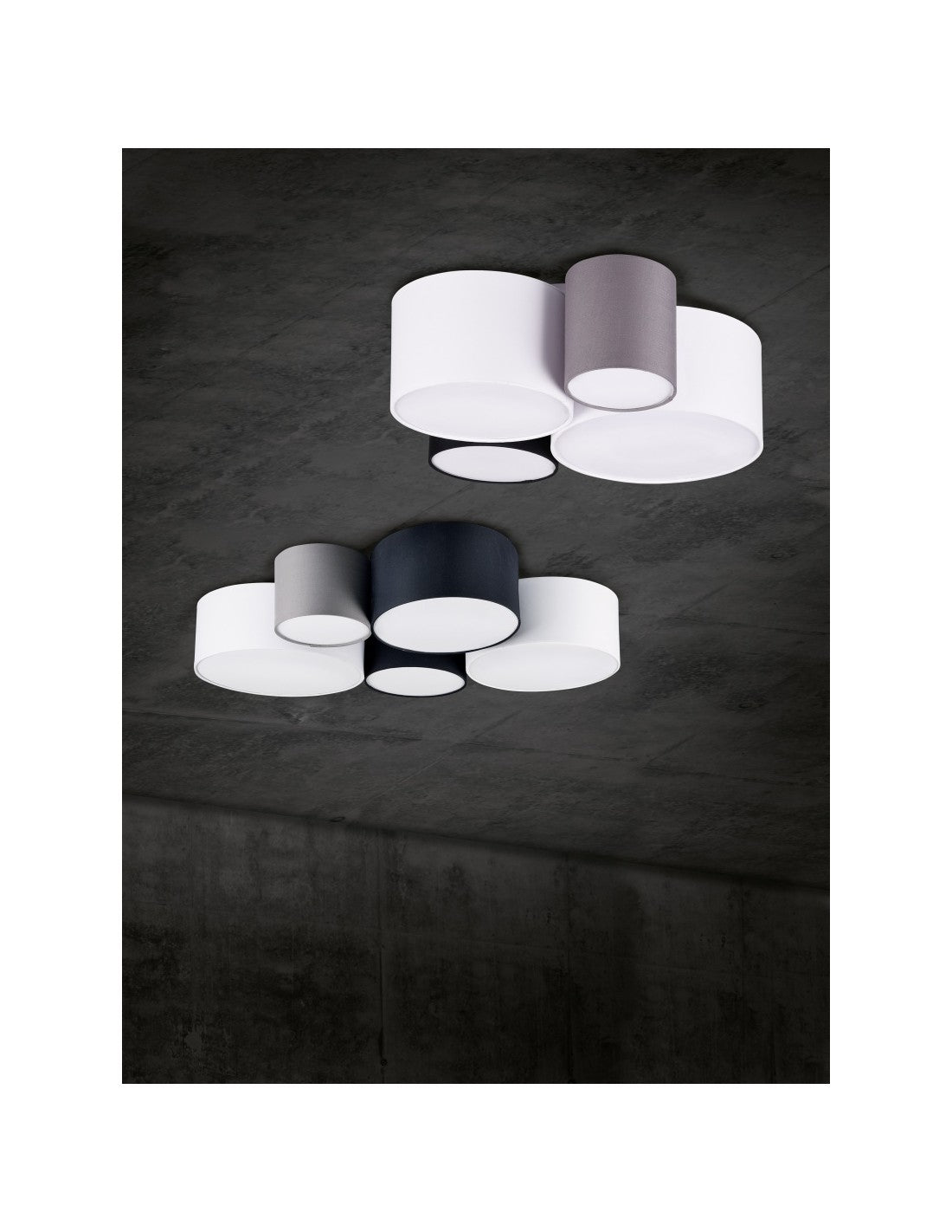 Plafonnier pour hôtel 5xE27 Cylindres Multicolores L90 cm Trio Lighting