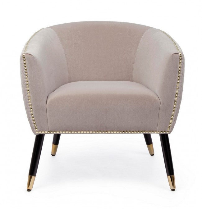 Fauteuil rembourré de style ambiance beige