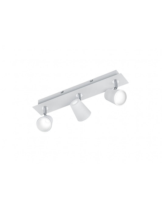 Narcos Blanc Trio Lighting Plafonnier 3 Spots LED Ajustables