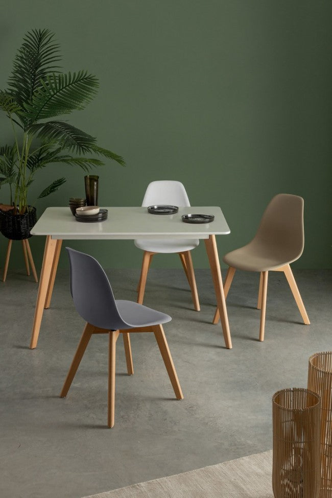 Table en bois blanc Michelangelo 120 x 80 cm