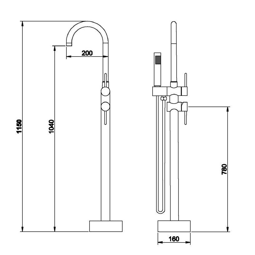 Mitigeur de bain Dante - Chrome