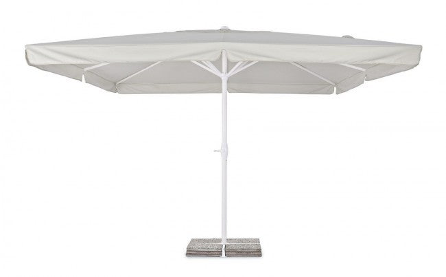 Parasol Alghero en aluminium gris clair blanc