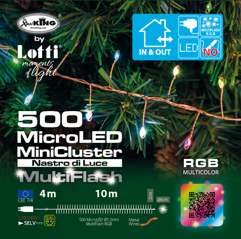 MiniCluster Multiflash RGB 500 MicroLED 10m Câble Cuivre