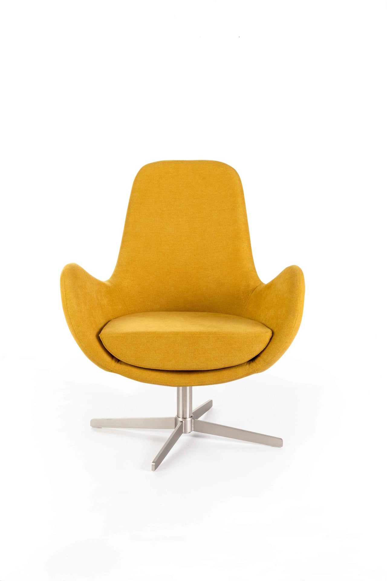 Fauteuil pivotant jaune 64 cm x 72 cm H. 42 cm
