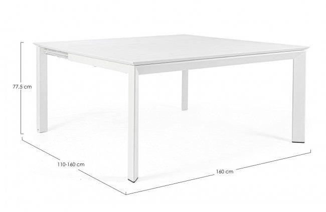 Table de jardin extensible blanche Konnor