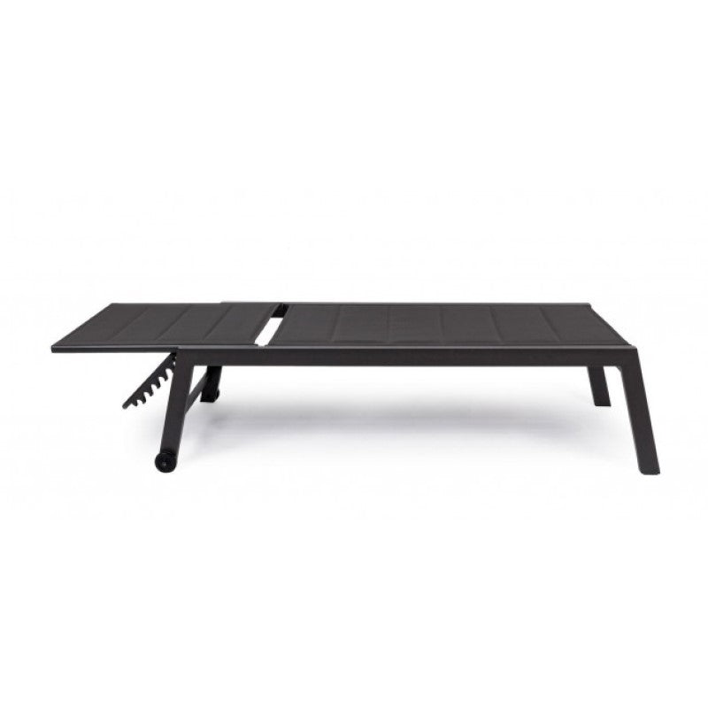 Bain de soleil haut en aluminium avec roulettes Hilde anthracite 32h cm