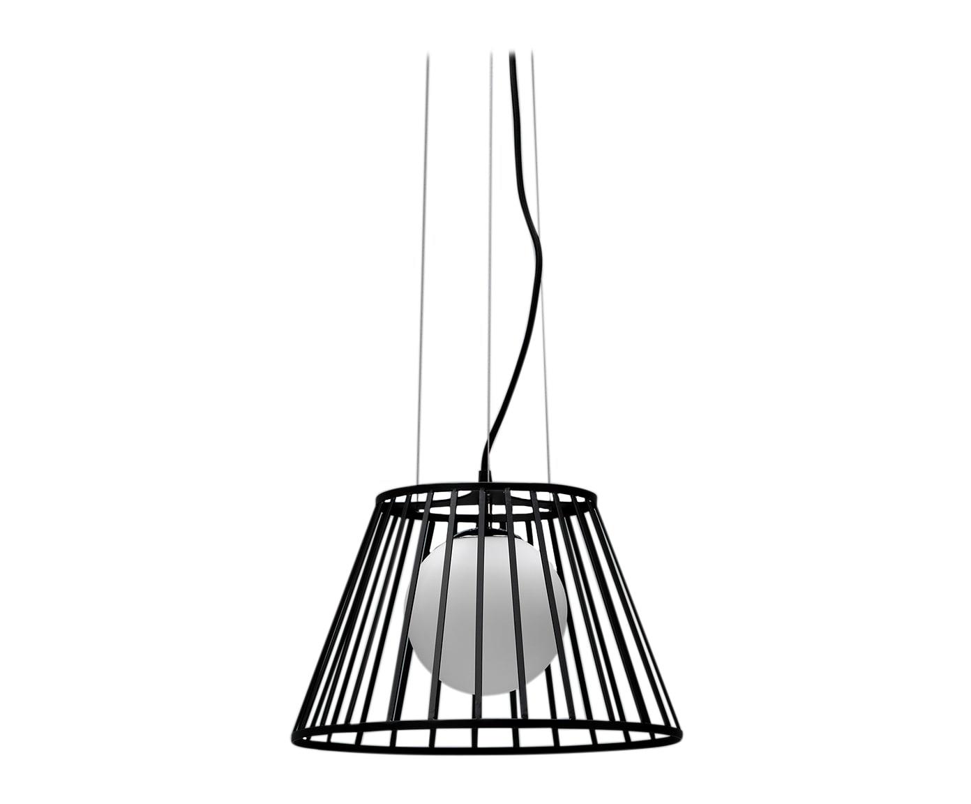 Suspension en métal avec abat-jour noir D25/35xD20/35x120h cm