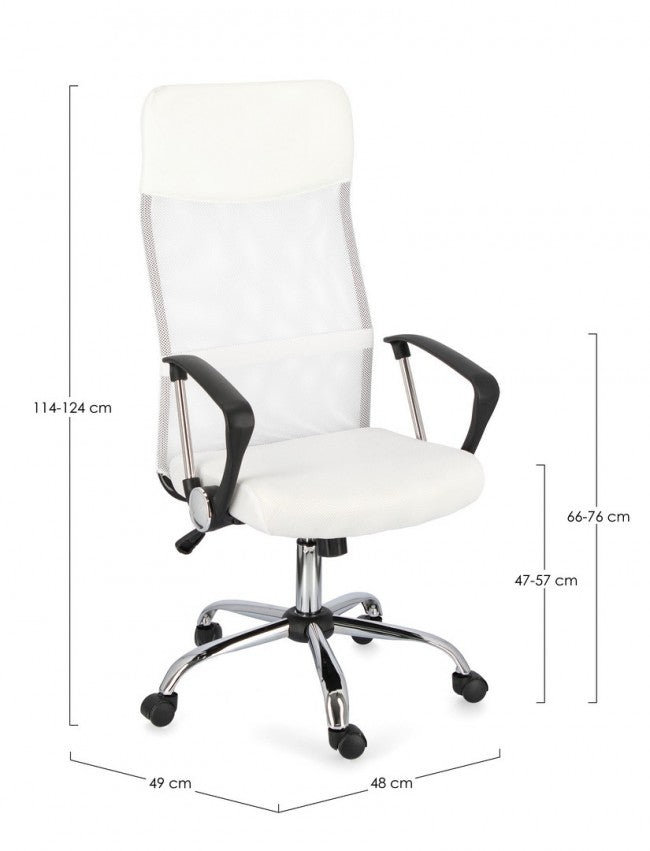 Fauteuil de bureau Dakar en éco-cuir blanc