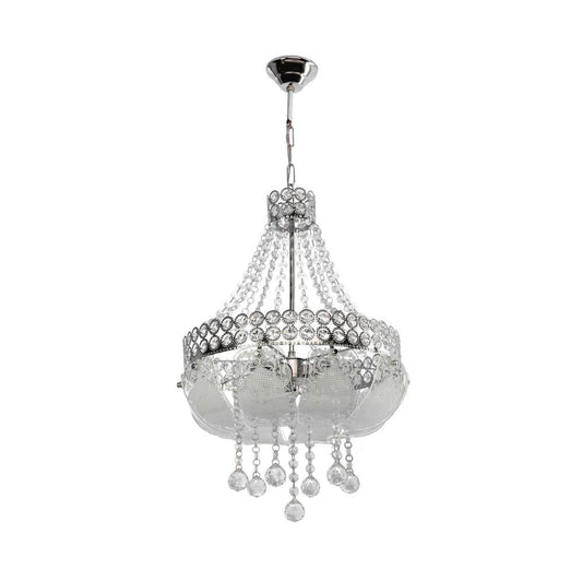 Plafonnier argenté Sare MDL3550 décoré de pierres effet verre et cristal