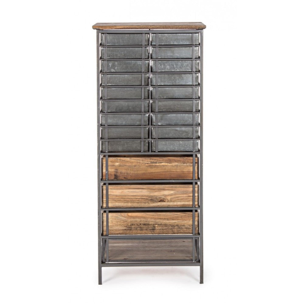 Commode OFFICINA en acier et bois 129,5h cm