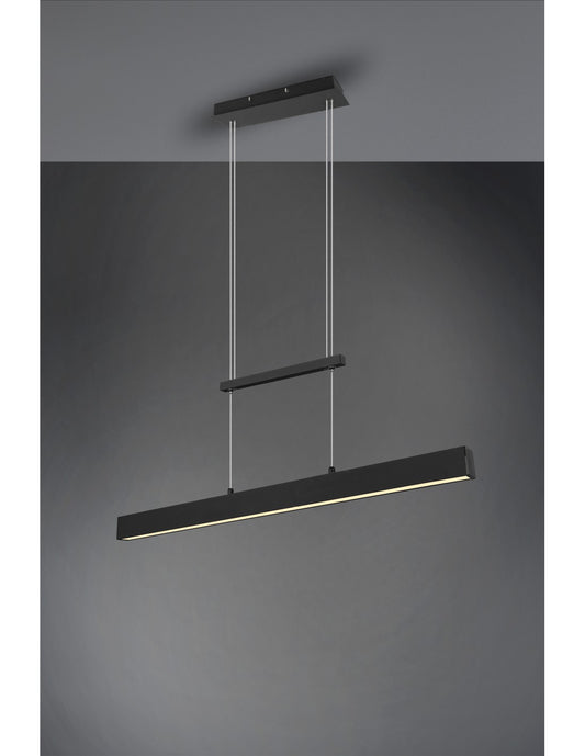 Paros Suspension Double Lumière Dimmable Noir L90 cm Trio Lighting