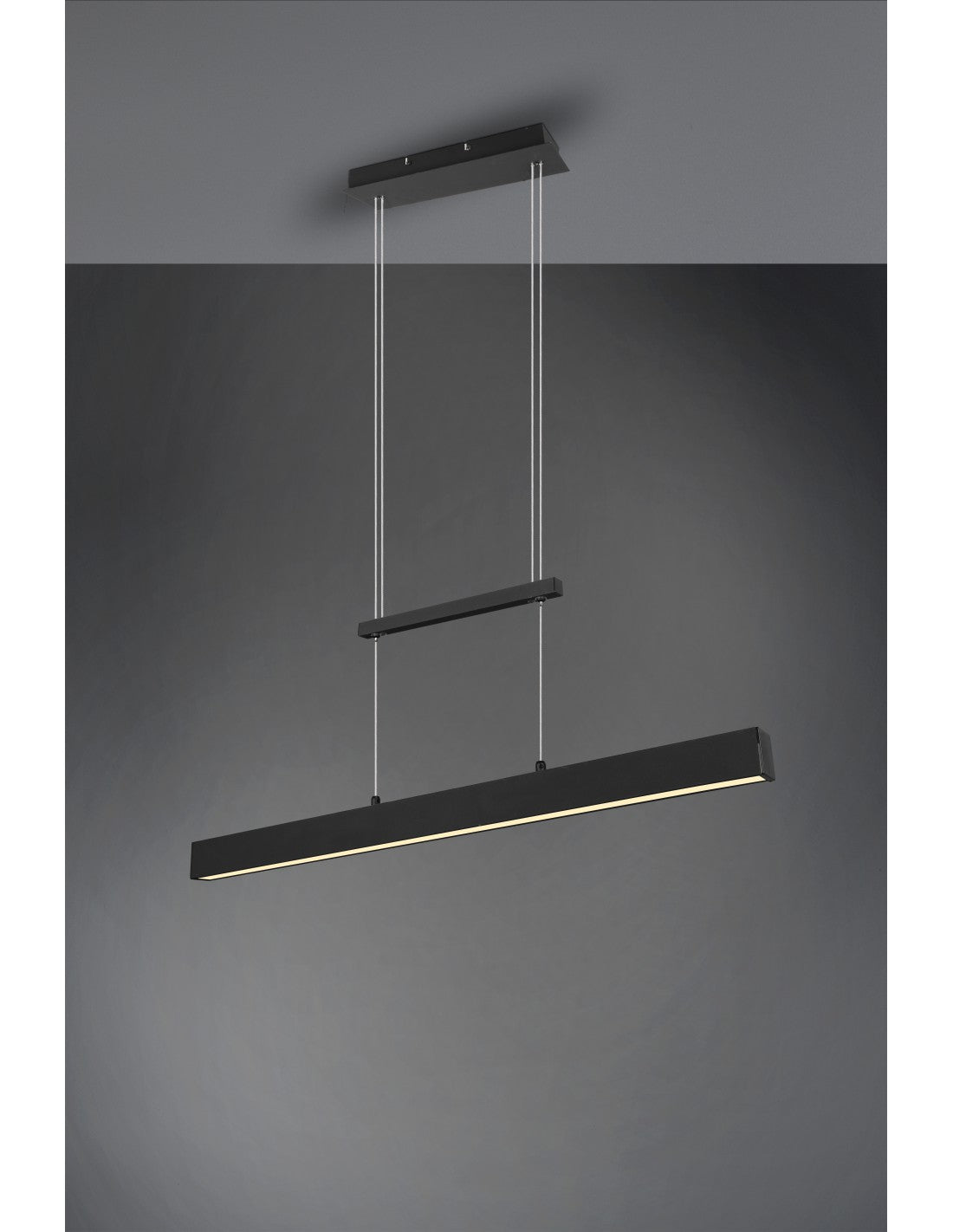 Paros Suspension Double Lumière Dimmable Noir L90 cm Trio Lighting