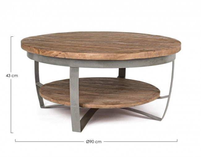 Table basse ronde en métal de style industriel 90 cm