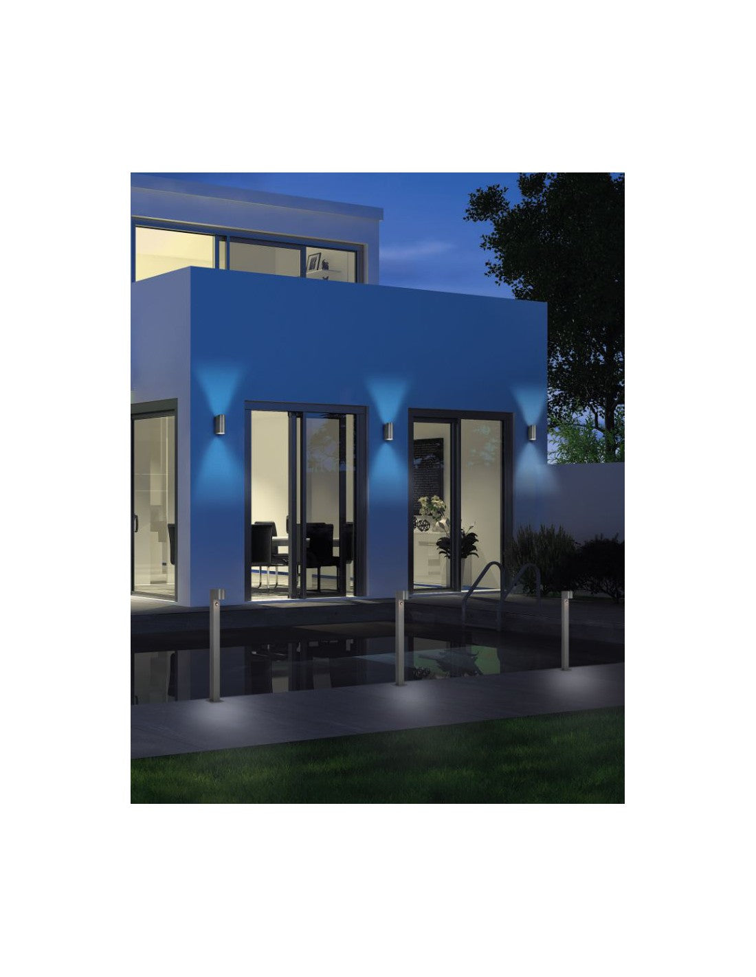 Palo Alto Garden 1xGU10 Roya Anthracite IP44 Détecteur de Mouvement Trio Éclairage