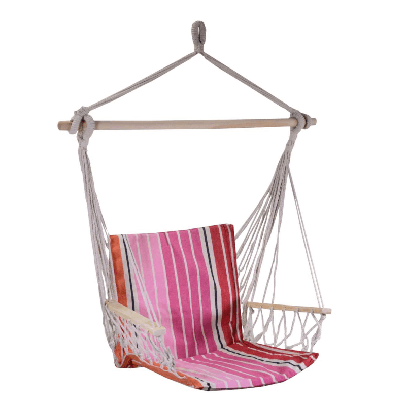 Rocking chair en tissu rayé multicolore 50h x 100cm