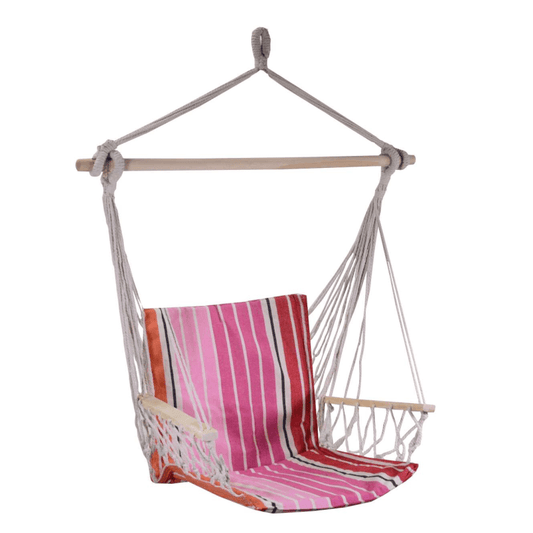 Rocking chair en tissu rayé multicolore 50h x 100cm
