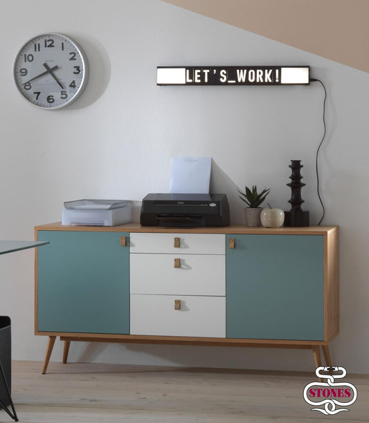 Lampe de table en métal noir 3x80x10h cm