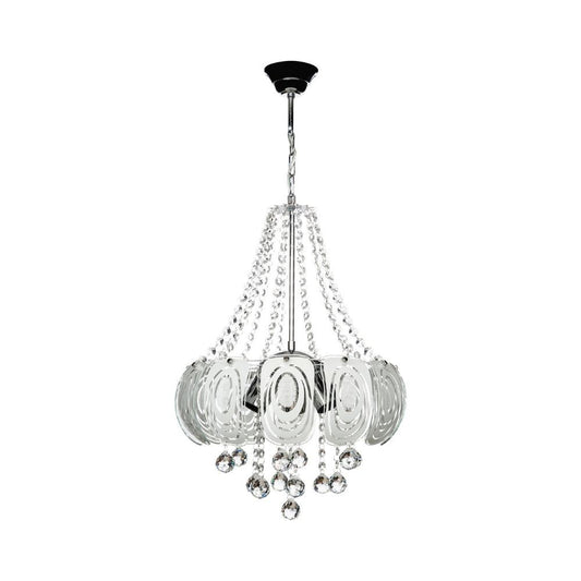 Yon MDL3973 plafonnier argenté décoré de pierres effet verre et cristal