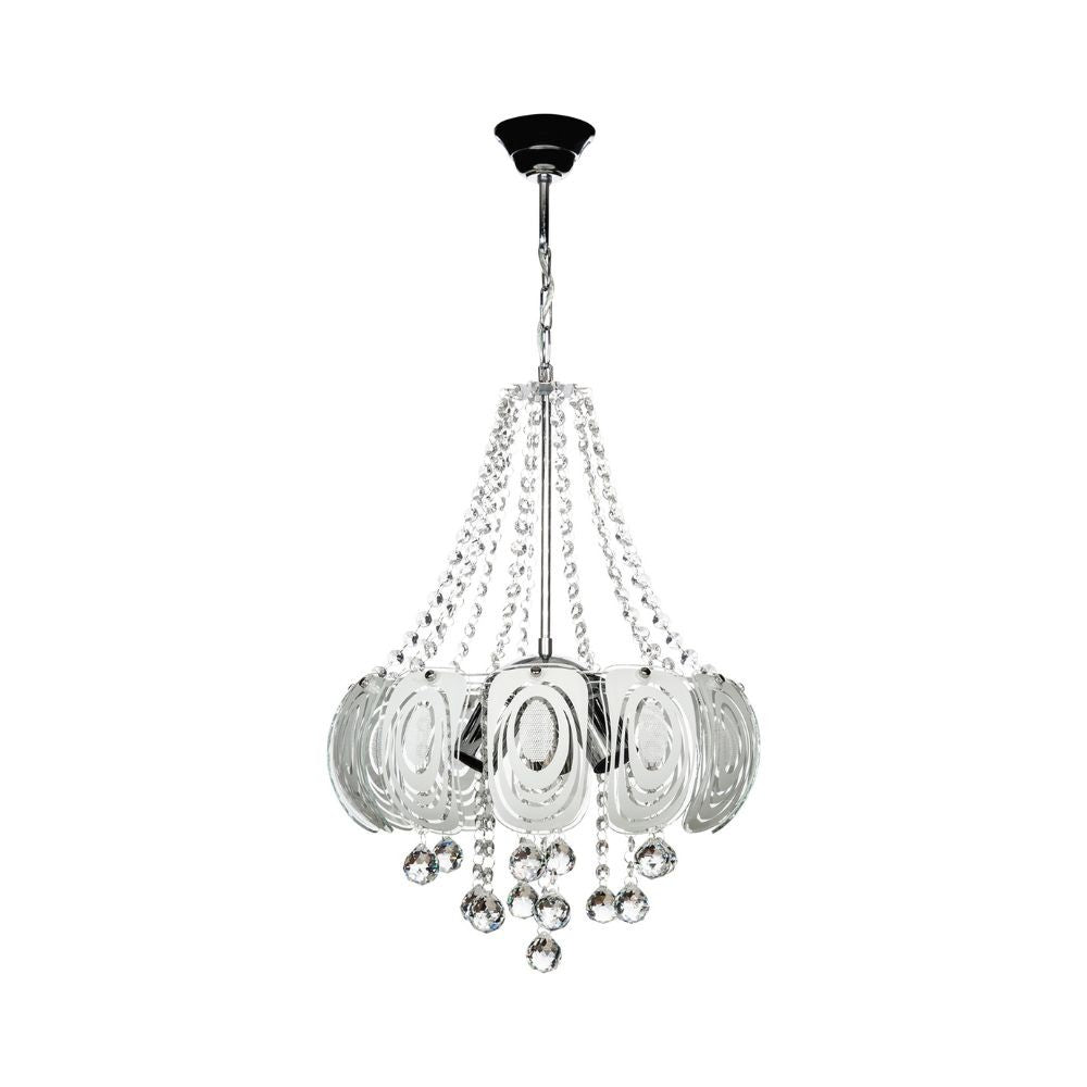 Yon MDL3973 plafonnier argenté décoré de pierres effet verre et cristal