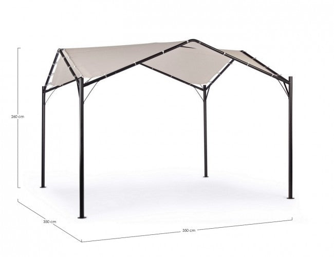 Tonnelle de jardin en forme de dôme gris anthracite 3,5x3,5xh 260 cm