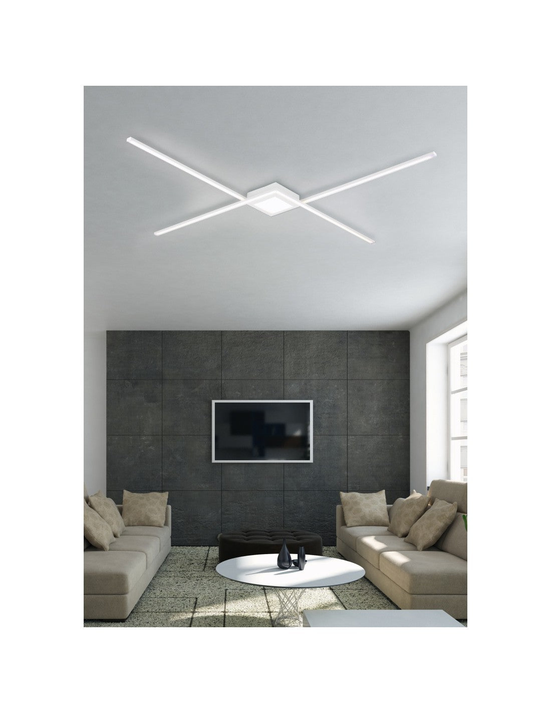 Plafonnier Oxford Bacchette X Led 4000k Blanc Mat Trio Lighting