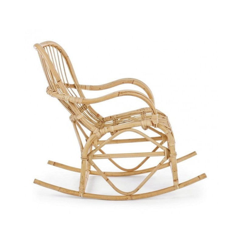 Fauteuil à bascule en rotin naturel CASIMIRA 66x82x h88 cm