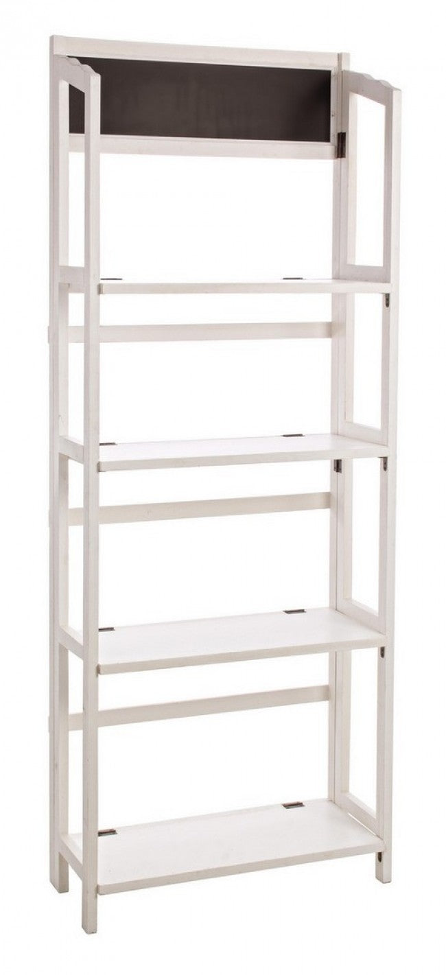 Vitrine rectangulaire blanche à 4 étages 70x29,5x190h cm