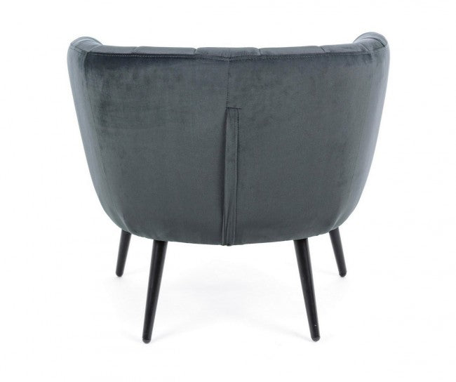 Fauteuil Avril en métal gris et velours